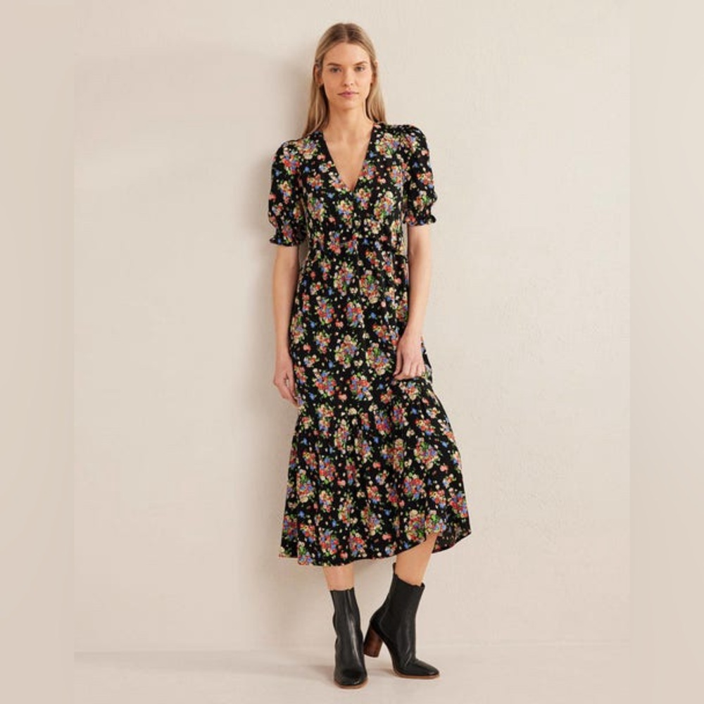 NWT - Boden Ruffle Detail Midi Tea Dress